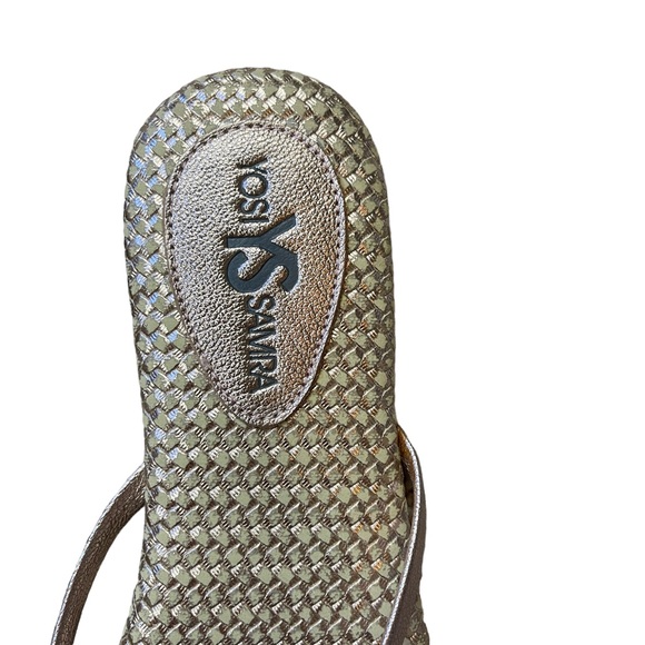 YOSI SAMRA TEXTURED ROSE GOLD LEATHER FLIP FLOPS - SIZE 7 - Picture 5 of 7